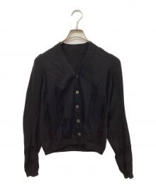 COMME des GARCONS（コムデギャルソン）の古着「パイル切替ニットカーディガン」｜ブラック