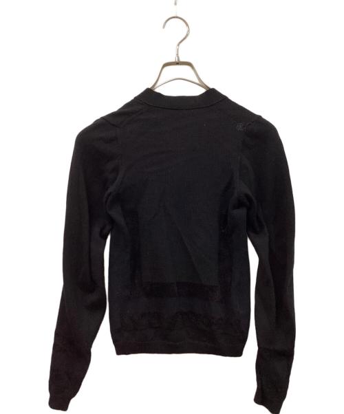 COMME des GARCONS（コムデギャルソン）COMME des GARCONS (コムデギャルソン) パイル切替ニットカーディガン ブラック サイズ:不明（実寸をご確認ください）の古着・服飾アイテム