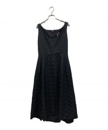 COMME des GARCONS（コムデギャルソン）の古着「ロゴ総柄縮絨ワンピース」｜ブラック