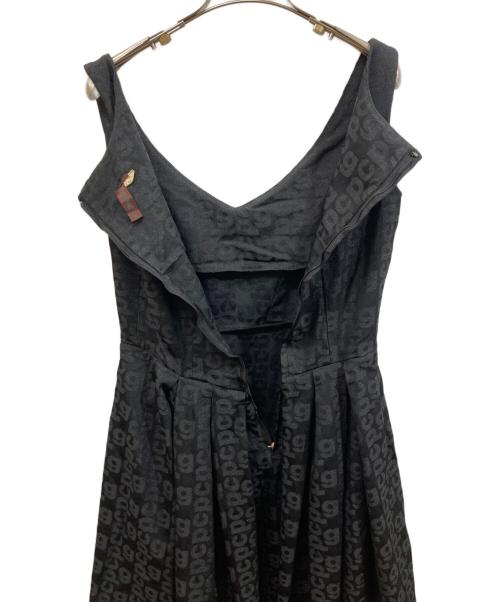 COMME des GARCONS（コムデギャルソン）COMME des GARCONS (コムデギャルソン) ロゴ総柄縮絨ワンピース ブラック サイズ:XSの古着・服飾アイテム