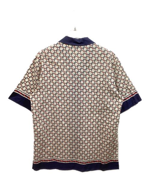 GUCCI（グッチ）GUCCI (グッチ) ジオメトリックGプリント半袖ボーリングシャツ ネイビー サイズ:44の古着・服飾アイテム