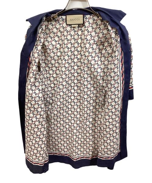 GUCCI（グッチ）GUCCI (グッチ) ジオメトリックGプリント半袖ボーリングシャツ ネイビー サイズ:44の古着・服飾アイテム