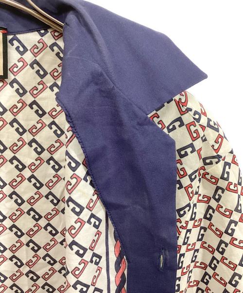 GUCCI（グッチ）GUCCI (グッチ) ジオメトリックGプリント半袖ボーリングシャツ ネイビー サイズ:44の古着・服飾アイテム