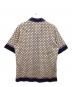 GUCCI (グッチ) ジオメトリックGプリント半袖ボーリングシャツ ネイビー サイズ:44：30000円