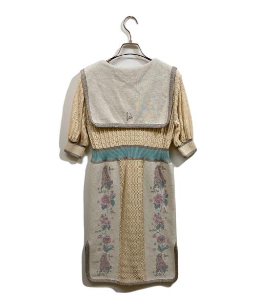 rurumu:（ルルムウ）rurumu: (ルルムウ) セーラーカラーニットワンピース ベージュ サイズ:記載なしの古着・服飾アイテム