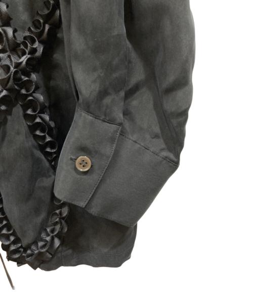 KIDILL（キディル）KIDILL (キディル) チュールリボンフリルシャツ ブラック サイズ:freeの古着・服飾アイテム