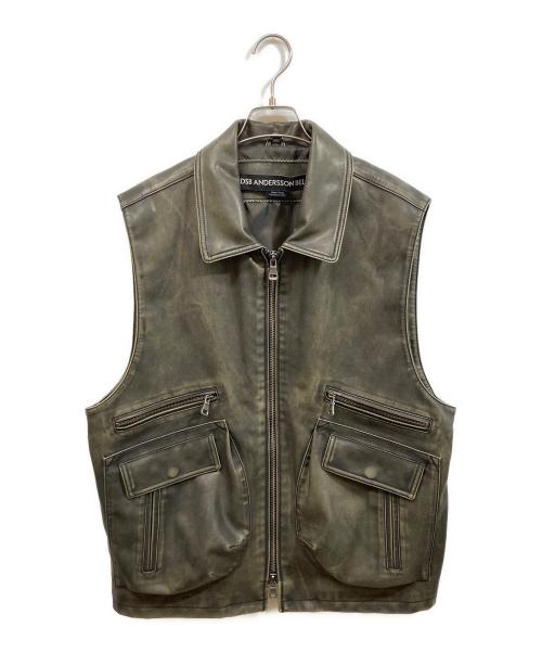 ANDERSSON BELL（アンダーソンベル）ANDERSSON BELL (アンダーソンベル) ETNA FAUX LEATHER VEST カーキ サイズ:Ｌの古着・服飾アイテム