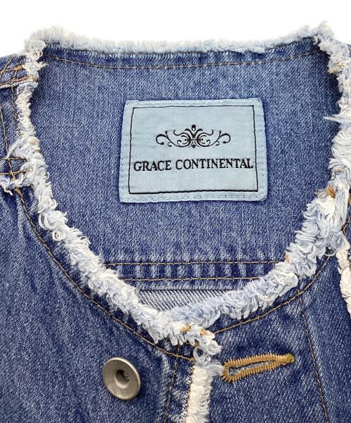 GRACE CONTINENTAL（（グレースコンチネンタル）GRACE CONTINENTAL (（グレースコンチネンタル) ノーカラーデニムジャケット インディゴ サイズ:SIZE 36の古着・服飾アイテム