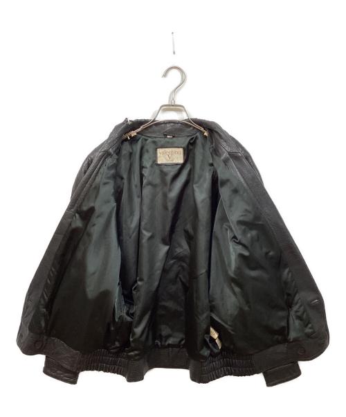 VALENTINO UOMO（ヴァレンティノ ウモ）VALENTINO UOMO (ヴァレンティノ ウモ) レザーブルゾン レッド×ブラック サイズ:	SIZE 44の古着・服飾アイテム