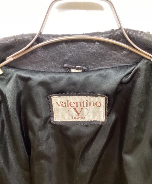 VALENTINO UOMO（ヴァレンティノ ウモ）VALENTINO UOMO (ヴァレンティノ ウモ) レザーブルゾン レッド×ブラック サイズ:	SIZE 44の古着・服飾アイテム