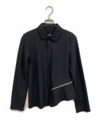 tricot COMME des GARCONSトリココムデギャルソン）の古着「丸襟ジップデザインシャツ」｜ブラック
