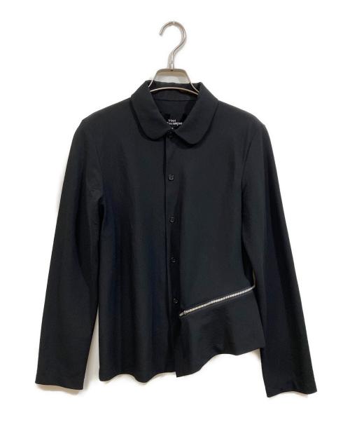 tricot COMME des GARCONS（トリココムデギャルソン）tricot COMME des GARCONS (トリココムデギャルソン) 丸襟ジップデザインシャツ ブラック サイズ:SIZE Mの古着・服飾アイテム