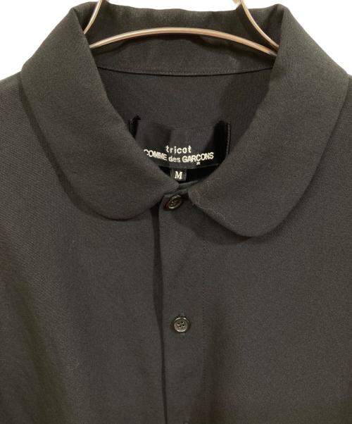 tricot COMME des GARCONS（トリココムデギャルソン）tricot COMME des GARCONS (トリココムデギャルソン) 丸襟ジップデザインシャツ ブラック サイズ:SIZE Mの古着・服飾アイテム