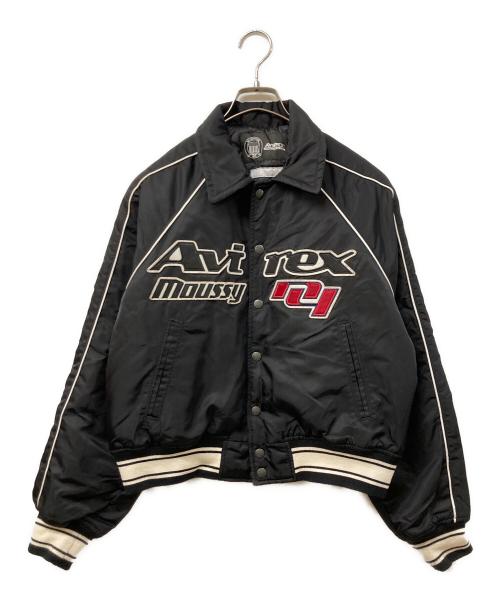 AVIREX（アヴィレックス）AVIREX (アヴィレックス) moussy (マウジー) NYLON VARSITY JACKET ブラック サイズ:不明の古着・服飾アイテム