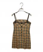BURBERRY BLUE LABELバーバリー ブルー レーベル）の古着「ノバチェックキャミソールワンピース」｜ブラウン