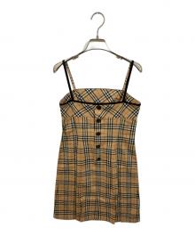 BURBERRY BLUE LABEL（バーバリー ブルー レーベル）の古着「ノバチェックキャミソールワンピース」｜ブラウン