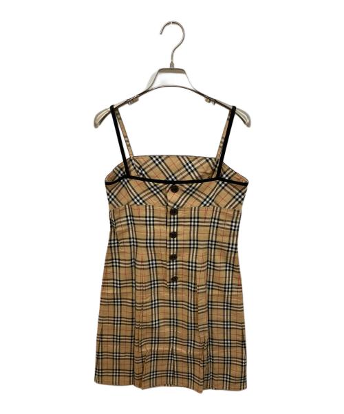BURBERRY BLUE LABEL（バーバリー ブルー レーベル）BURBERRY BLUE LABEL (バーバリー ブルー レーベル) ノバチェックキャミソールワンピース ブラウン サイズ:	SIZE 38の古着・服飾アイテム
