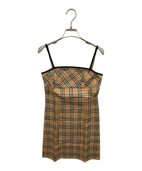 BURBERRY BLUE LABEL（バーバリー ブルー レーベル）BURBERRY BLUE LABEL (バーバリー ブルー レーベル) ノバチェックキャミソールワンピース ブラウン サイズ:	SIZE 38の古着・服飾アイテム