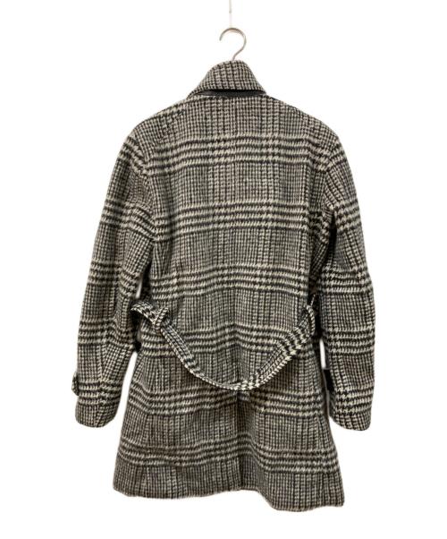 AKM（エーケーエム）AKM (エーケーエム) ウールコート ホワイト×ブラック サイズ:	SIZE Sの古着・服飾アイテム