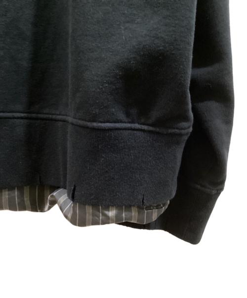 Maison Margiela（メゾンマルジェラ）Maison Margiela (メゾンマルジェラ) デストロイ加工 シャツドッキング Vネックスウェット ブラック サイズ:36の古着・服飾アイテム