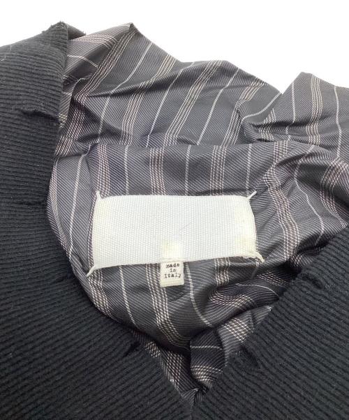Maison Margiela（メゾンマルジェラ）Maison Margiela (メゾンマルジェラ) デストロイ加工 シャツドッキング Vネックスウェット ブラック サイズ:36の古着・服飾アイテム