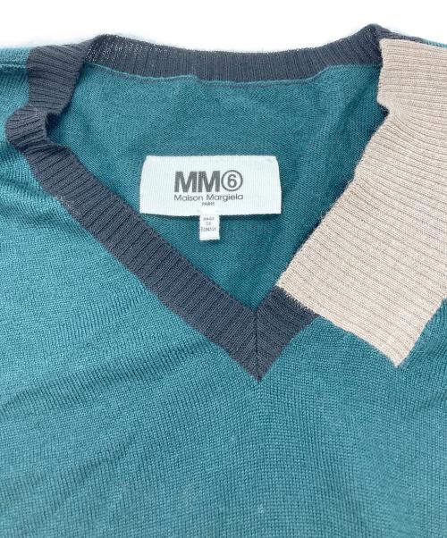 MM6 Maison Margiela（エムエムシックスメゾンマルジェラ）MM6 Maison Margiela (エムエムシックスメゾンマルジェラ) ギミックニット グリーン サイズ:Lの古着・服飾アイテム