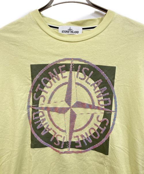 STONE ISLAND（ストーンアイランド）STONE ISLAND (ストーンアイランド) ロゴプリントＴシャツ イエロー サイズ:SIZE Mの古着・服飾アイテム