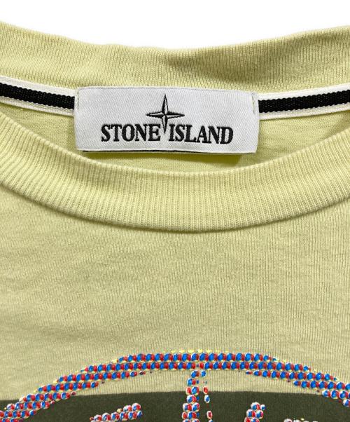 STONE ISLAND（ストーンアイランド）STONE ISLAND (ストーンアイランド) ロゴプリントＴシャツ イエロー サイズ:SIZE Mの古着・服飾アイテム