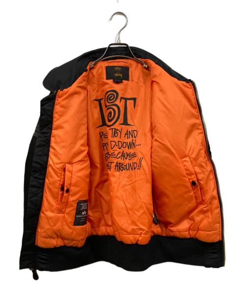 stussy（ステューシー）stussy (ステューシー) ALPHA INDUSTRIES (アルファインダストリーズ) B-15 Worldwide Jacket ブラック サイズ:Mの古着・服飾アイテム