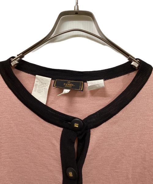 FENDI（フェンディ）FENDI (フェンディ) ロゴボタンカーディガン ピンク サイズ:SIZE 38の古着・服飾アイテム