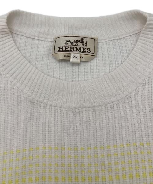 HERMES（エルメス）HERMES (エルメス) グラデーションTシャツ ホワイト×レッド サイズ:SIZE XLの古着・服飾アイテム