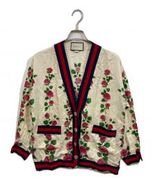 GUCCI（グッチ）の古着「花柄シルクカーディガン」｜ベージュ