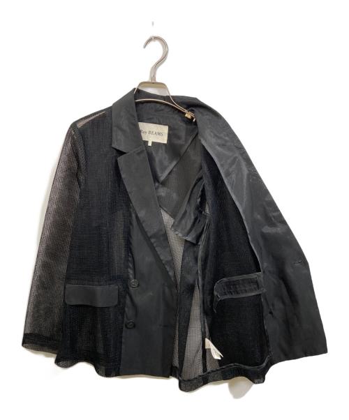 RAY BEAMS（レイ ビームス）RAY BEAMS (レイ ビームス) メッシュ 4ボタン ダブル ジャケット ブラック サイズ:	SIZE 1の古着・服飾アイテム