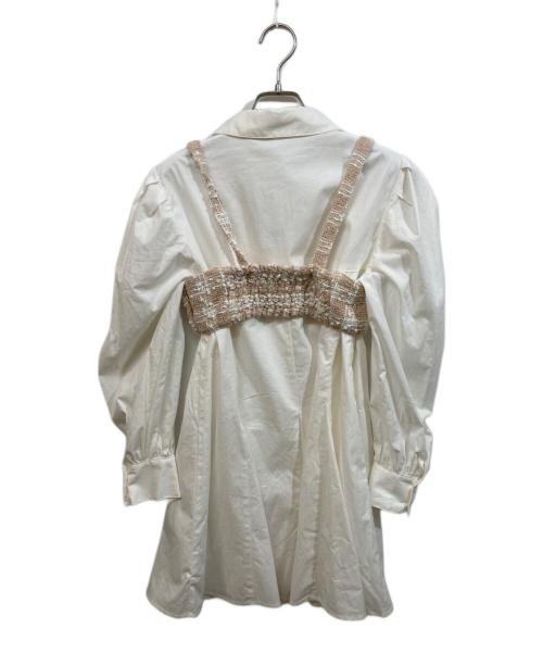 darich（ダーリッチ）darich (ダーリッチ) ツイードコルセットシャツワンピース ホワイト サイズ:Freeの古着・服飾アイテム