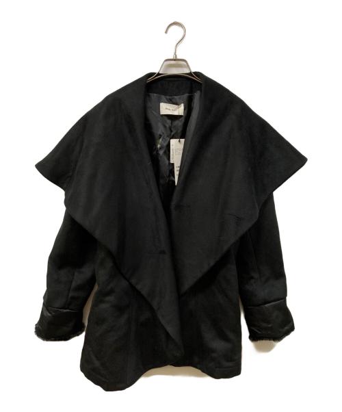 ROYAL PARTY（ロイヤルパーティ）ROYAL PARTY (ロイヤルパーティ) ファー付BIGカラーミドルコート ブラック サイズ:SIZE Freeの古着・服飾アイテム