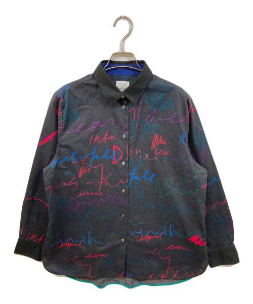 PAUL SMITH（ポールスミス）Paul Smith (ポールスミス) 総柄プリントシャツ ブラック サイズ:	SIZE 46の古着・服飾アイテム