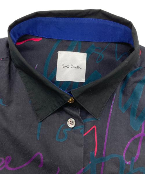 PAUL SMITH（ポールスミス）Paul Smith (ポールスミス) 総柄プリントシャツ ブラック サイズ:	SIZE 46の古着・服飾アイテム