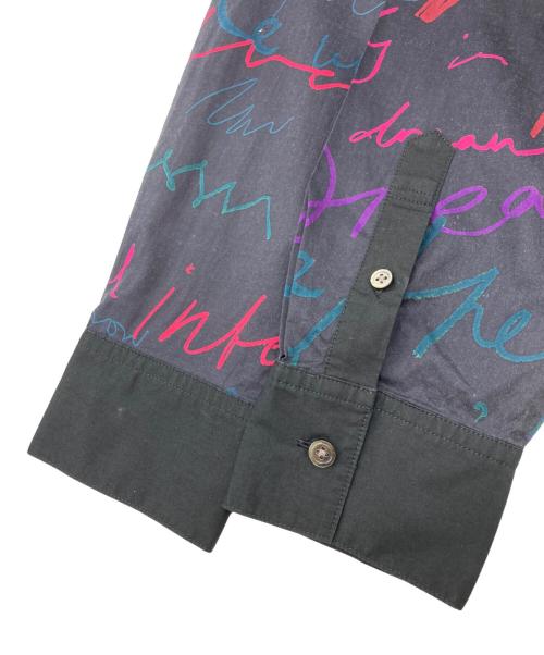 PAUL SMITH（ポールスミス）Paul Smith (ポールスミス) 総柄プリントシャツ ブラック サイズ:	SIZE 46の古着・服飾アイテム