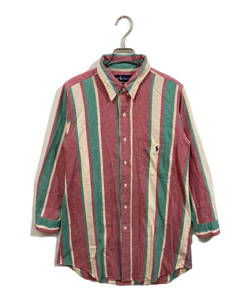 RALPH LAUREN（ラルフローレン）RALPH LAUREN (ラルフローレン) ストライプシャツ ブラウン サイズ:SIZE Lの古着・服飾アイテム