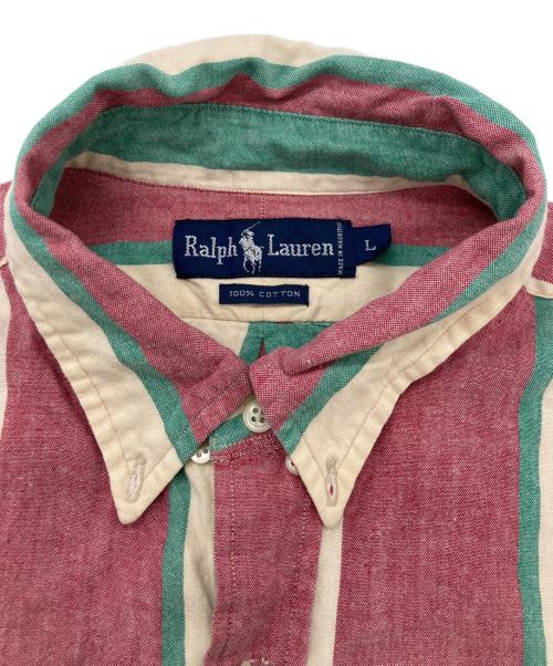 RALPH LAUREN（ラルフローレン）RALPH LAUREN (ラルフローレン) ストライプシャツ ブラウン サイズ:SIZE Lの古着・服飾アイテム