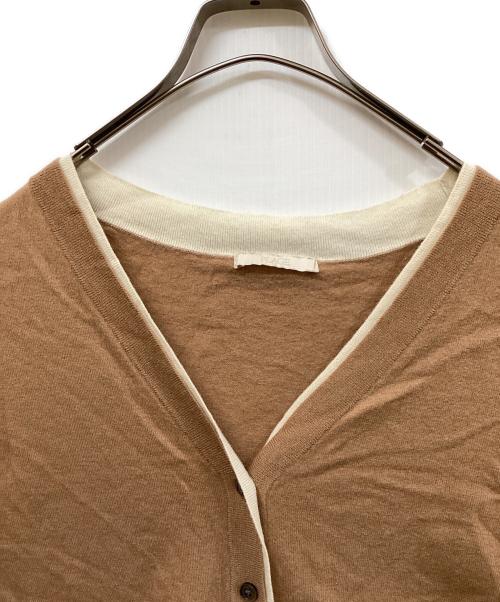 Plage（プラージュ）Plage (プラージュ) TWO TONE Vネック カーディガン ブラウン サイズ:Freeの古着・服飾アイテム