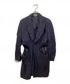 COMME des GARCONS HOMME PLUSコムデギャルソンオムプリュス）の古着「穴あき裁断ウールホーリージャケット」｜ネイビー
