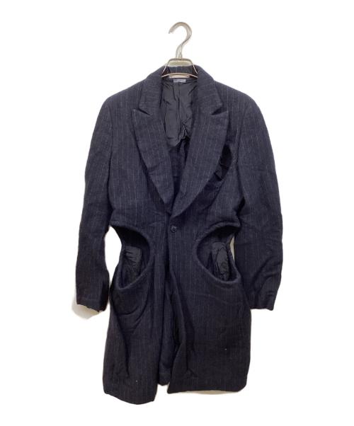 COMME des GARCONS HOMME PLUS（コムデギャルソンオムプリュス）COMME des GARCONS HOMME PLUS (コムデギャルソンオムプリュス) 穴あき裁断ウールホーリージャケット ネイビー サイズ:SIZE XSの古着・服飾アイテム