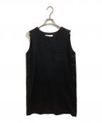 MHLエムエイチエル）の古着「WOOL SERGE ノースリーブ ワンピース」｜ブラック