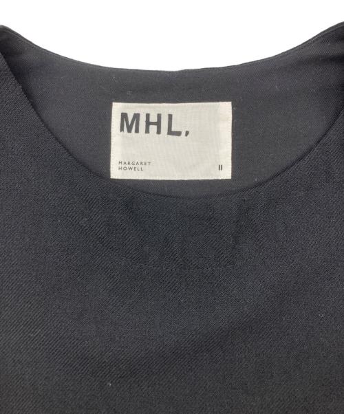 MHL（エムエイチエル）MHL (エムエイチエル) WOOL SERGE ノースリーブ ワンピース ブラック サイズ:	SIZE 2の古着・服飾アイテム
