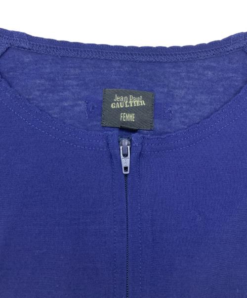 Jean Paul Gaultier FEMME（ジャンポールゴルチエ フェム）Jean Paul GAULTIER FEMME (ジャンポールゴルチエ フェム) ジップシャツブラウス ネイビー サイズ:	SIZE 40の古着・服飾アイテム