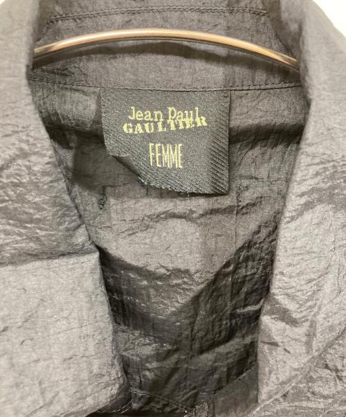 Jean Paul Gaultier FEMME（ジャンポールゴルチエ フェム）Jean Paul Gaultier FEMME (ジャンポールゴルチエ フェム) パッカブルナイロントレンチコート ブラック サイズ:SIZE 40の古着・服飾アイテム