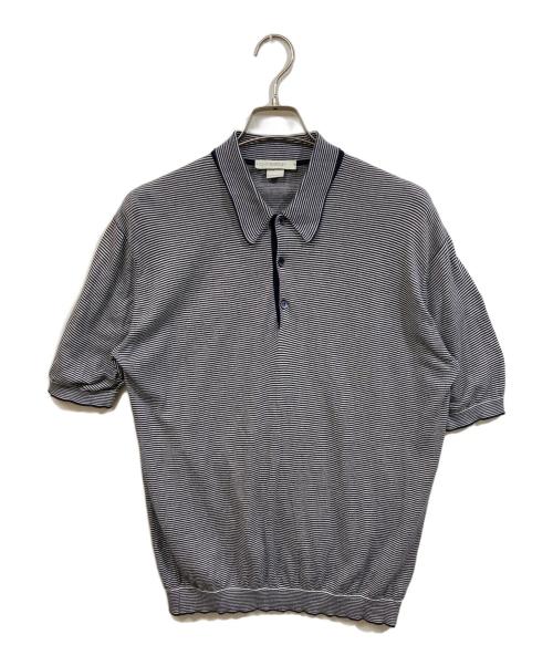 JOHN SMEDLEY（ジョンスメドレー）JOHN SMEDLEY (ジョンスメドレー) ニットポロシャツ ネイビー サイズ:SIZE Mの古着・服飾アイテム