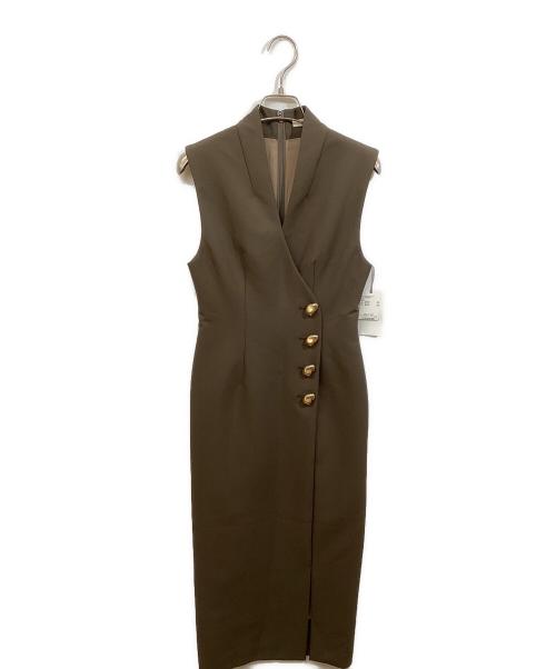 Snidel（スナイデル）Snidel (スナイデル) 金ボタンジレワンピ ブラウン サイズ:SIZE 0の古着・服飾アイテム