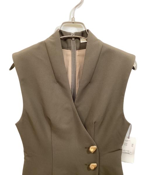 Snidel（スナイデル）Snidel (スナイデル) 金ボタンジレワンピ ブラウン サイズ:SIZE 0の古着・服飾アイテム